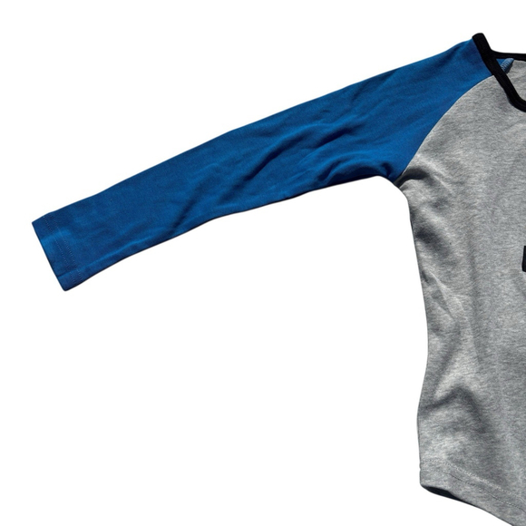 Harley-Davidson Kids Long Sleeve Raglan Shirt Blue Gray #1 Logo Size 4/5 NWT - Picture 4 of 7